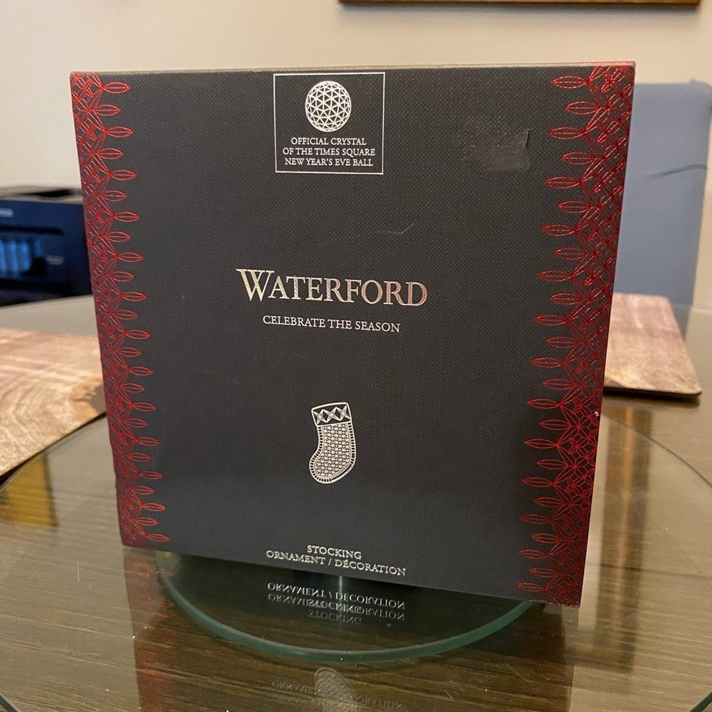 Waterford Red and Black Stocking Ornament